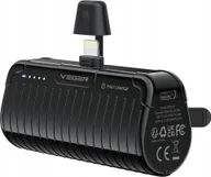 Powerbanki - Powerbank Veger VEGER powerbank 5000 mAh z wbudowanym złączem Lightning PlugOn PD QC3.0 2,4A 20W W0558P czarny - miniaturka - grafika 1