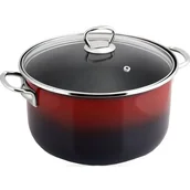 Garnki - LAMART Garnek z pokrywką EMAIL LT1184 Czarny/Czerwony - miniaturka - grafika 1