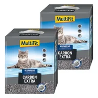 Żwirek dla kotów - MultiFit Carbon extra żwirek dla kota 2x8 l - miniaturka - grafika 1