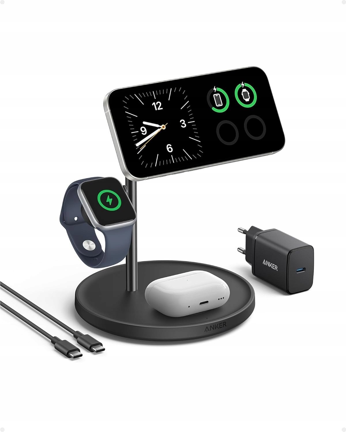 Ładowarka Anker Anker MagGo Bezprzewodowa Ładowarka 3w1 Qi2 15W Apple Watch Ultra USB-C