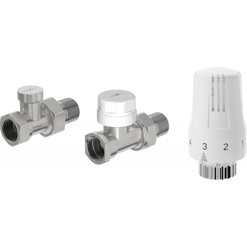 Mexen G01 zestaw termostatyczny prosty, nikiel - W914-012-918-01