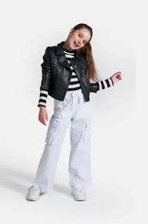 Spodnie i spodenki dla dziewczynek - Coccodrillo spodnie dziecięce kolor biały gładkie - grafika 1