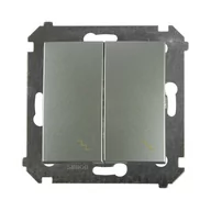 Wyłączniki światła i elektryczne - Simon Włącznik schodowy podwójny 54 srebrny - miniaturka - grafika 1