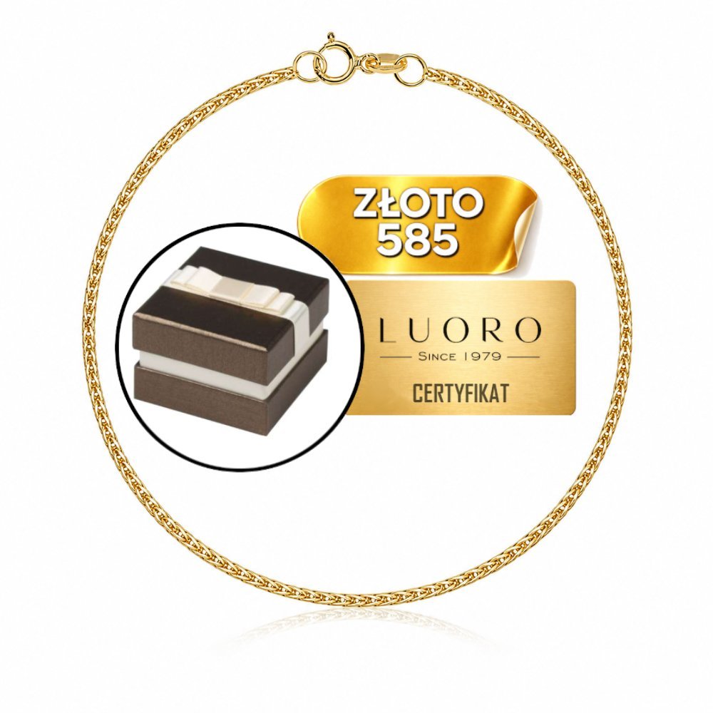 BRANSOLETKA ZŁOTA 585 14K SPLOT LISIO OGON DELIKATNA 18 CM ELEGANCKA
