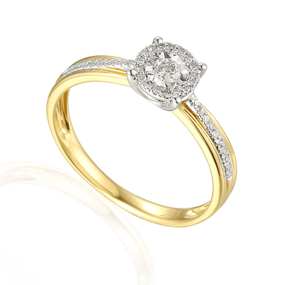 Pierścionek złoty Au 585 z diamentami 0,18ct rozmiar 13