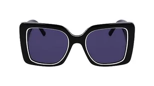 KARL LAGERFELD Damskie okulary przeciwsłoneczne KL6126S, czarne/białe, jeden rozmiar, czarny/biały, Rozmiar uniwersalny - Okulary przeciwsłoneczne - miniaturka - grafika 1