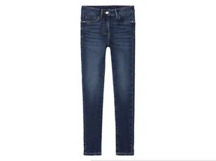 pepperts!® Jeansy dziewczęce z wysokim stanem, super skinny fit (Ciemnoniebieski, 140) - Spodnie i spodenki dla dziewczynek - miniaturka - grafika 1