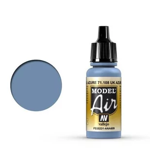 Farba akrylowa, Vallejo Model Air UK Azure Blue 71.108 - Farby i media malarskie - miniaturka - grafika 1