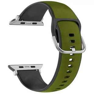 Pasek BELINE Silico Leather do Apple Watch 4/5/6/7/8/9/SE/SE 2 (38/40/41mm) Zielono-czarny - Akcesoria do smartwatchy - miniaturka - grafika 3