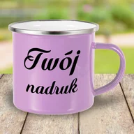 Kubki - Lawendowy kubek metalowy, emaliowany z Twoim nadrukiem - miniaturka - grafika 1