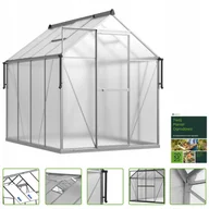 Szklarnie ogrodowe - Szklarnia Ogrodowa Poliwęglan Duża Slide-In 245x183cm Srebrna UV - miniaturka - grafika 1