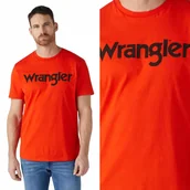 Koszulki męskie - Wrangler LOGO TEE Orange.com T-SHIRT Z LOGO REGULAR FIT XL - miniaturka - grafika 1