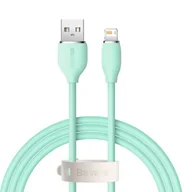 Kable USB - Baseus kabel, przewód USB Lightning 2,4A długość 1,2 m Jelly Liquid Silica Gel zielony CAGD000006 - miniaturka - grafika 1