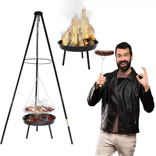 PALENISKO OGRODOWE 2w1 OGNISKO GRILL RUSZT TRÓJNÓG - Paleniska ogrodowe - miniaturka - grafika 1