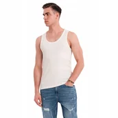 Koszulki męskie - Męska koszulka basic na ramiączkach tank top biała OM-TSBT-0239 V1 roz. M - miniaturka - grafika 1