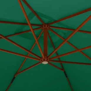 Wiszący parasol z drewnianym słupkiem, 400x300 cm, zielony - Parasole ogrodowe - miniaturka - grafika 6