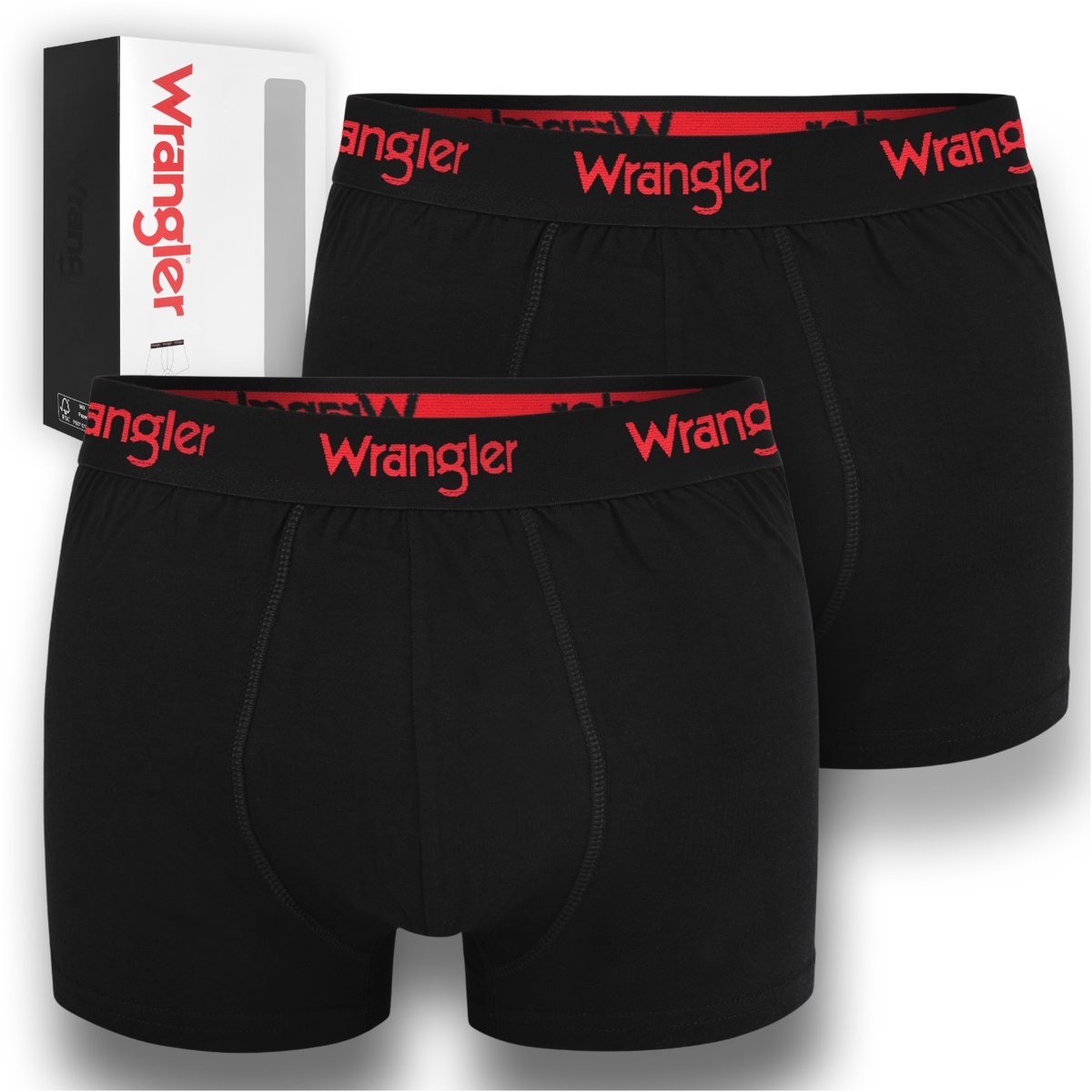 WRANGLER Bokserki Męskie TRUNK Bawełna 22055 2 sztuki Czarne Rozmiar L