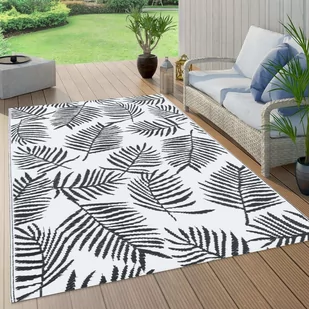 VidaXL Dywan na zewnątrz, biało-czarny, 160x230 cm, PP! 310426 VidaXL - Dywany zewnętrzne - miniaturka - grafika 1