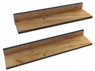 Półki do salonu - zestaw 2 x półka dąb loft 80x15 - miniaturka - grafika 1