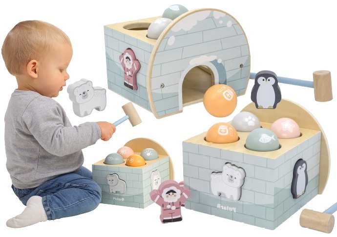 Zbijak Drewniany Przebijanka z Młotkiem zabawka drewniana dla niemowląt Viga zabawki montessori