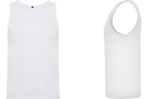 TANK TOP Koszulka Męska Sportowa Na Ramiączkach Bawełna ROLY 6545 BIAŁA L - Koszulki męskie - miniaturka - grafika 1