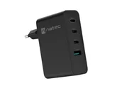 Ładowarki do telefonów - Natec Ribera GaN 100W USB-A + 3x USB-C czarna - miniaturka - grafika 1