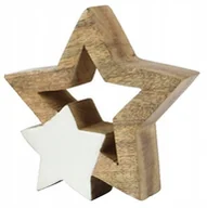 Ozdoby bożonarodzeniowe - Figurka świąteczna drewniana gwiazda 12x14cm Dekoracyjna - miniaturka - grafika 1
