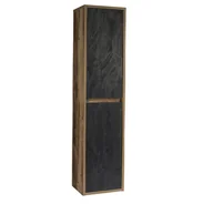 Szafki łazienkowe - Comad HAMPTON CONCRETE 80-01 Słupek wysoki 2D 80cm Ciemny beton Dąb Huton - miniaturka - grafika 1