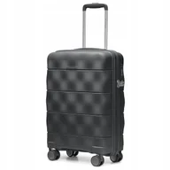 Walizki - PUCCINI Walizka Kabinowa Podróżna Lekka Polipropylenowa Czarna PP026C-8 - miniaturka - grafika 1