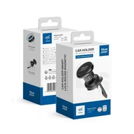 Uchwyty samochodowe do telefonów - BLUE STAR magnetyczny uchwyt samochodowy SMART LOCK ROUND MAGNETIC do kratki wlotu czarny - miniaturka - grafika 1