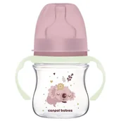 Butelki dla niemowląt - CANPOL BABIES BUTELKA SZEROKA ZE ŚWIECĄCYMI UCHWYTAMI KOALA 120 ml 0m+ - miniaturka - grafika 1