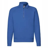 Bluzy męskie - Bluza męska Zip Neck Premium Fruit of the Loom Niebieski M - miniaturka - grafika 1