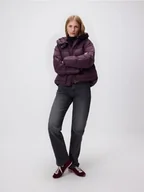 Kurtki damskie - Reserved - Pikowana kurtka z kapturem - ciemnofioletowy - miniaturka - grafika 1