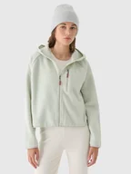 Bluzy damskie - 4F Polar sherpa z kapturem damski - turkusowy XL - miniaturka - grafika 1
