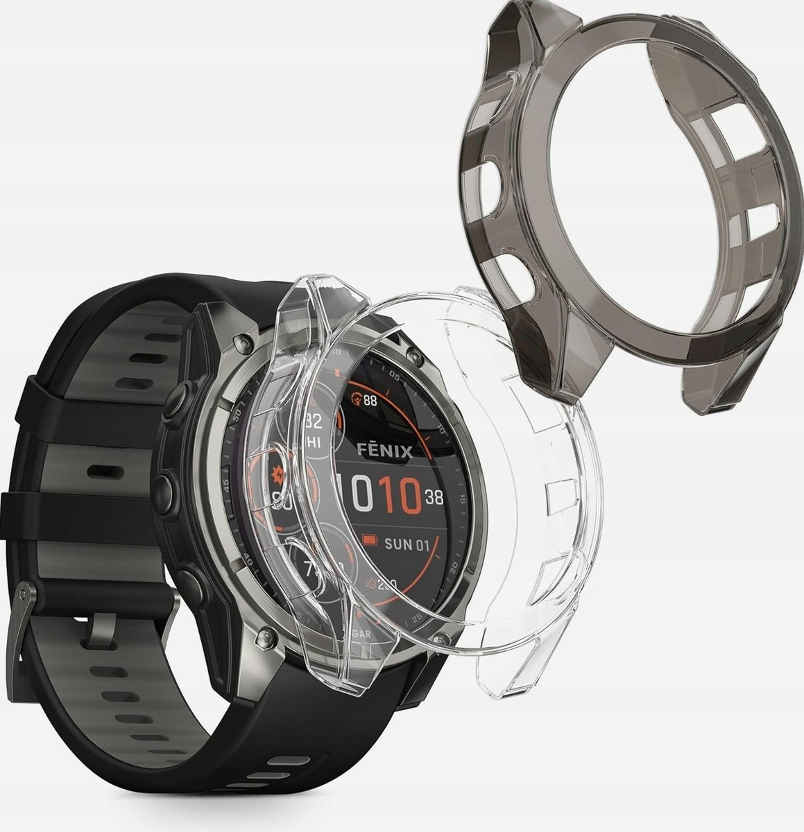 ETUI 2 SZTUKI 51MM OSŁONA OCHRONNA SILIKONOWA CZARNA PRZEZROCZYSTA STABILNA