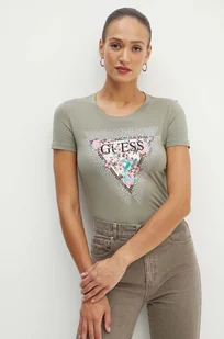 Guess t-shirt CHERRY FLOWER damski kolor zielony W4YI26 J1314 - Koszulki sportowe damskie - miniaturka - grafika 1
