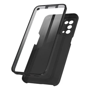 Etui 360° do Oppo A54 5G / A74 5G Elastyczny przód i sztywny tył – czarne - Etui i futerały do telefonów - miniaturka - grafika 1