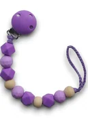 Akcesoria do smoczków - Zawieszka do smoczka silikonowa dla niemowląt Fioletowa MikaGift - miniaturka - grafika 1