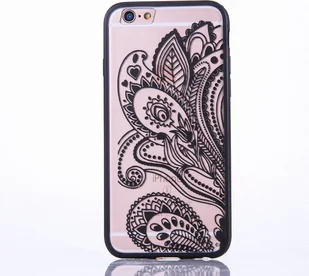 Etui na telefon komórkowy Mandala do Apple iPhone 8 Plus Etui ochronne z motywem kwiatowym Pokrowiec na torbę Bumper Czarny - Etui i futerały do telefonów - miniaturka - grafika 1