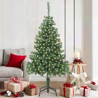Choinki - vidaXL Choinka z 300 diodami LED z podstawą Zielony 180 cm PVC - miniaturka - grafika 1