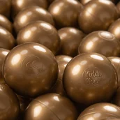 Zabawki sensoryczne - ﻿KiddyMoon Plastikowe piłeczki 7cm Zabawka zestaw kulek, złoty - miniaturka - grafika 1