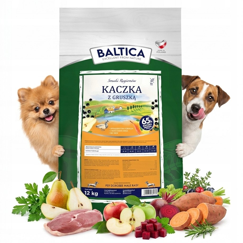 Baltica Kaczka Z Gruszką Dla Dorosłych Psów Małych I Miniaturowych Ras 12Kg sensitive