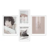 Ramki na zdjęcia - Zestaw Ramek Drewnianych Białych - Galeria Na 4 Zdjęcia + Akcesoria - miniaturka - grafika 1
