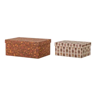 Kartonowe pojemniki dekoracyjne zestaw 2 szt. 26x19x11 cm Saliha – Bloomingville - Pudła i pojemniki do przechowywania - miniaturka - grafika 1