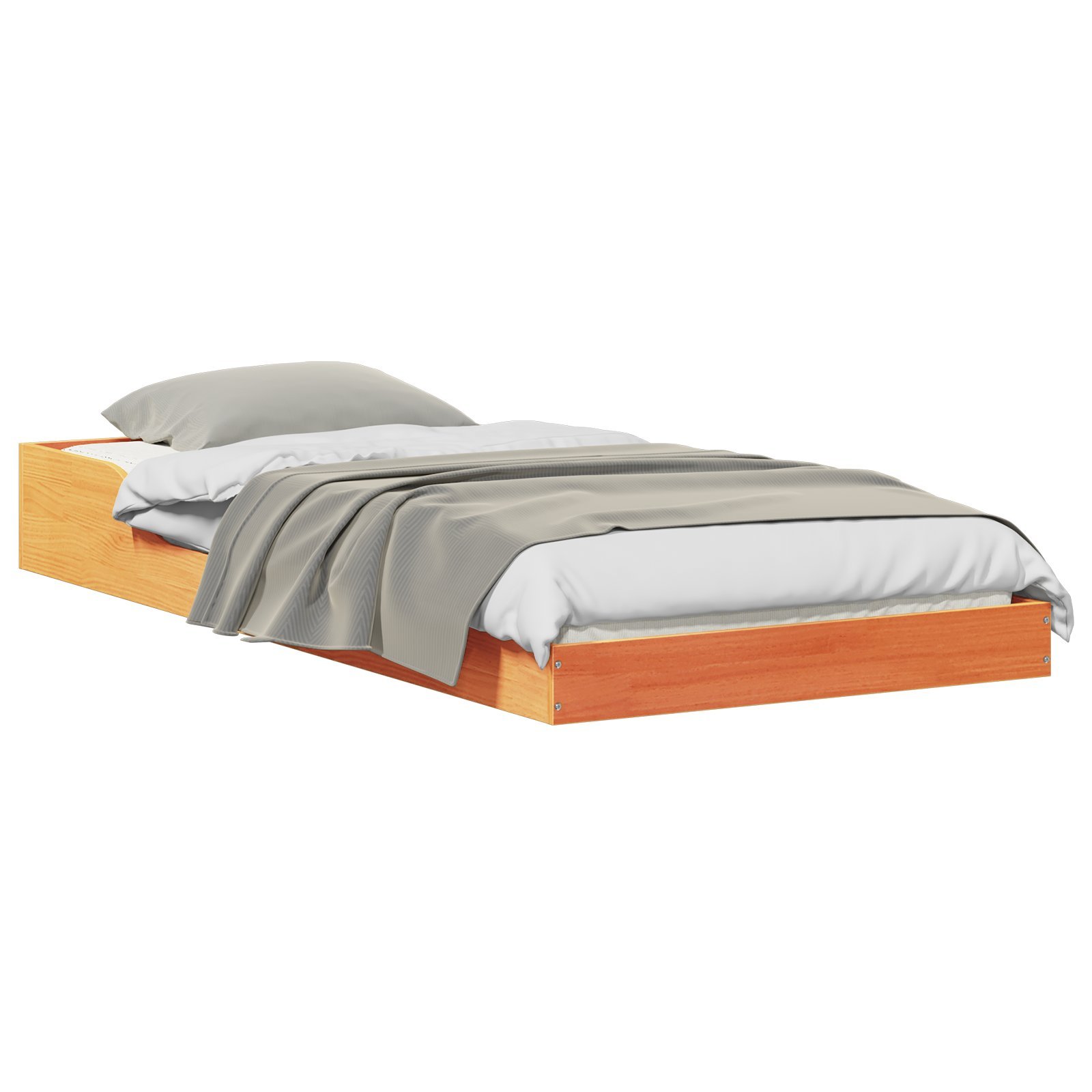 vidaXL Ramka łóżka Woskowy brąz 75 x 190 cm Lite drewno sosnowe