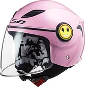 Kaski motocyklowe - LS2, Dziecięcy kask motocyklowy Funny Pink, YM - miniaturka - grafika 1