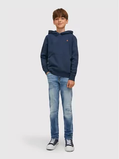 Bluzy dla chłopców - Jack&Jones Junior Bluza Star 12213100 Granatowy Regular Fit - grafika 1