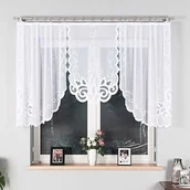 Firany - Firana żakardowa Ewelina 120 x 300 cm biały - miniaturka - grafika 1