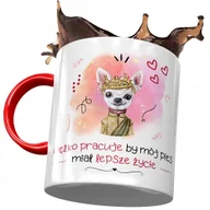 Kubki - Kubek Czerwony z Pieskiem Psem Słodki na Prezent z Nadrukiem ze Zdjęciem + Opakowanie na prezent (wzór 02) - miniaturka - grafika 1