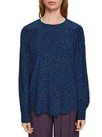 Bluzki damskie - ESPRIT Wzorzysta bluzka, granatowy (New Navy), L - miniaturka - grafika 1